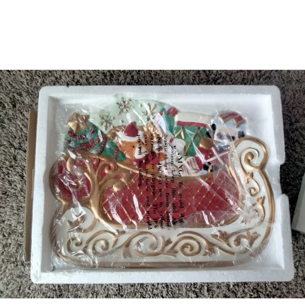 2002 Avon St. Nicholas Collection Ceramic Cookie Plate Dish Platter Sant…